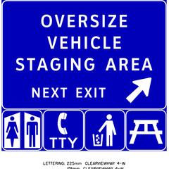Oversize Vehicle Staging Area Next Exit sign (IC-272)