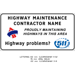 Highway Maintenance Contractor sign (ID-120-HWY-MAINT-CONTRACTOR)