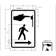 Pedestrian Pushbutton sign (ID-21)