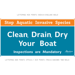 Clean, Drain, Dry Your Boat sign (ID-232)