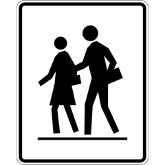 Right Side School Crosswalk sign (RA-3-R)