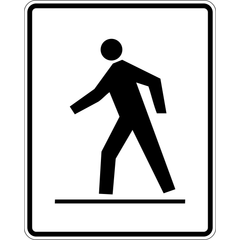 Right Side Pedestrian Crosswalk sign (RA-4-R)