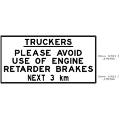 Avoid Use Of Engine Retarder Brakes sign (RB-209A)