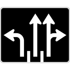 Lane Control (3 Lane) sign (RB-214-L)
