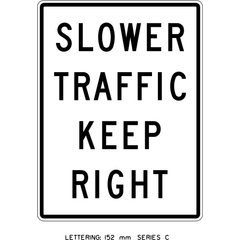 Slower Traffic Keep Right sign (RB-35)
