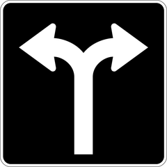 Turn Right Or Left sign (RB-43)