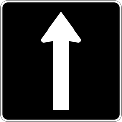 Straight Through Only sign (RB-45)