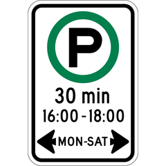 Parking Permitted (Specific Time Period) sign (RB-53)