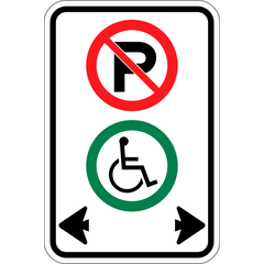 Parking Control Except Disabled sign (RB-71)