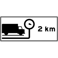 Truck Inspection Station 2 Km sign (RB-76)
