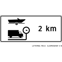 Watercraft/Vehicle Inspection Station 2 Km sign (RB-79B)