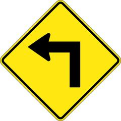 Single Left Sharp Turn sign (WA-1-L)
