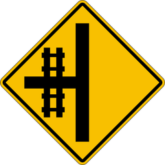Cross-Road Railway Crossing Left From T sign (WA-19-L)