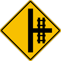 Cross-Road Railway Crossing Right From T sign (WA-19-R)