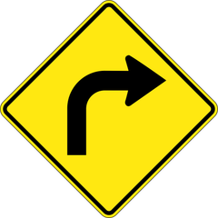 Single Right Turn sign (WA-2-R)