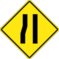 Road Narrows From Left sign (WA-23-L)
