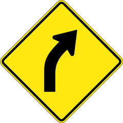 Single Right Curve sign (WA-3-R)