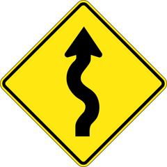 Right Winding Road sign (WA-6-R)