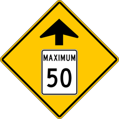 Maximum Speed Ahead sign (WB-9)