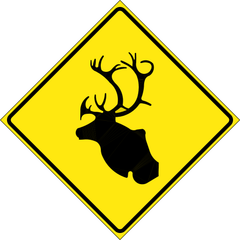 Caribou Crossing sign (WC-13B)