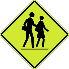 Left Side School Crosswalk Ahead sign (WC-16-L)