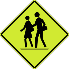 Right Side School Crosswalk Ahead sign (WC-16-R)