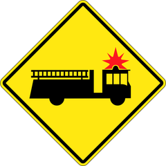 Fire Truck Entrance On Right sign (WC-17-R)