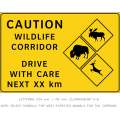 Wildlife Corridor (3 Animal Species) sign (WC-18A)