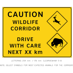 Wildlife Corridor (2 Animal Species) sign (WC-18B)