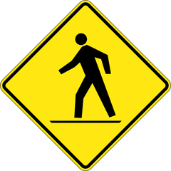 Right Side Pedestrian Crossing Ahead sign (WC-2-R)