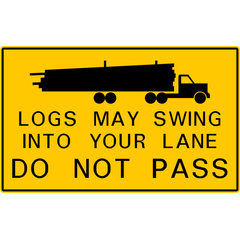 Log Trucks Turning Right sign (WC-314-R)