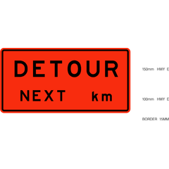 Detour Next __ Km sign (WD-103)