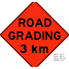 Road Grading 3 Km sign (WD-191)
