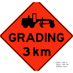 Grading Next 3 Km sign (WD-193)