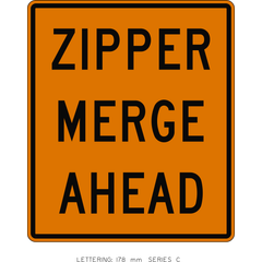 Zipper Merge Ahead sign (WD-196A)
