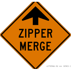 Zipper Merge Ahead sign (WD-196B)